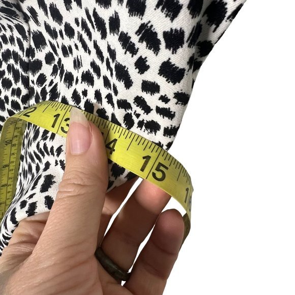 Vintage 90s Black White Cheetah Print Spaghetti Strap Bodycon Short Dress 9 - Picture 9 of 10